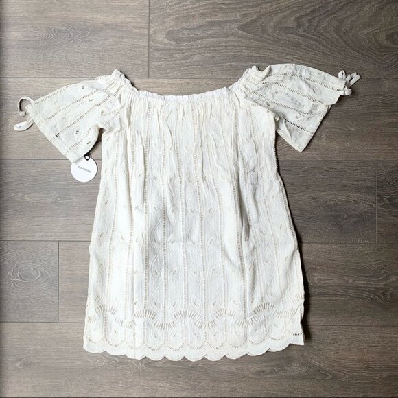 Tularosa Revolve Quinn Mini Dress Off The Shoulder Embroidered Shell Size Small - Picture 4 of 16